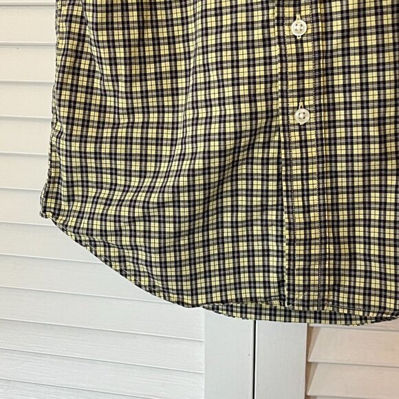 Ralph Lauren buttondown short sleeve yellow plaid small 8/10 boys - Picture 2 of 6